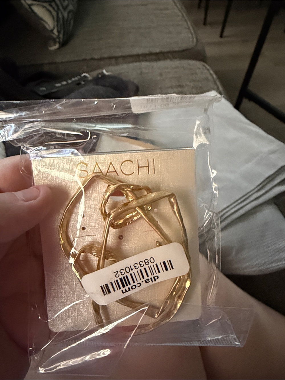 SAACHI Gold Irregular Geometric Hoop Earrings